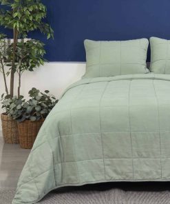 Set de colcha Meadow Park Stonewashed Linen Blend y fundas