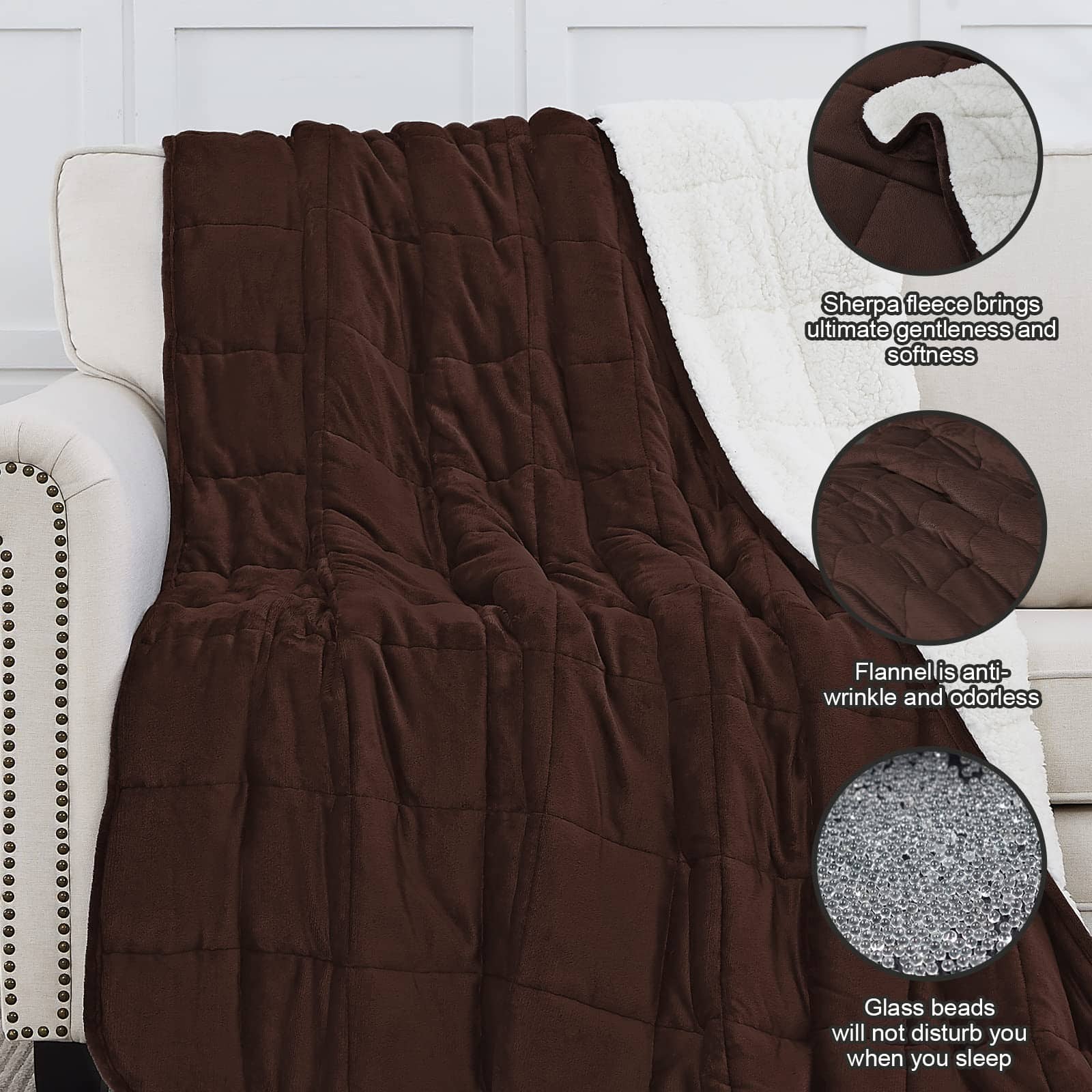 Manta ponderada de franela CYMULA para adultos 48x72 - Imagen 5