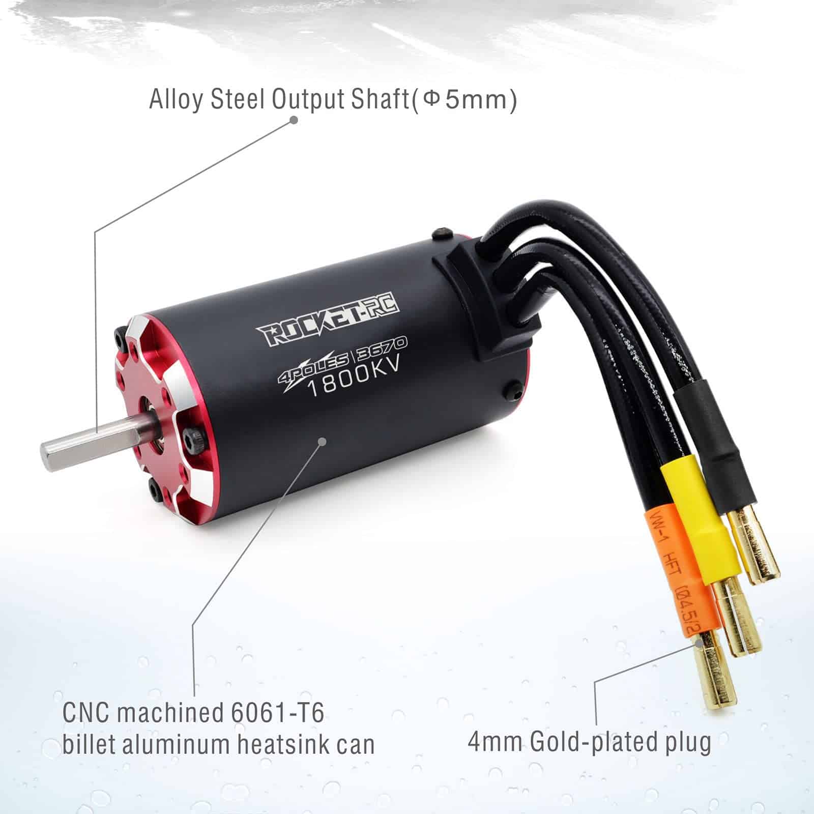 Motor Brushless Supersonic 3670 1800KV Impermeable con - Imagen 6