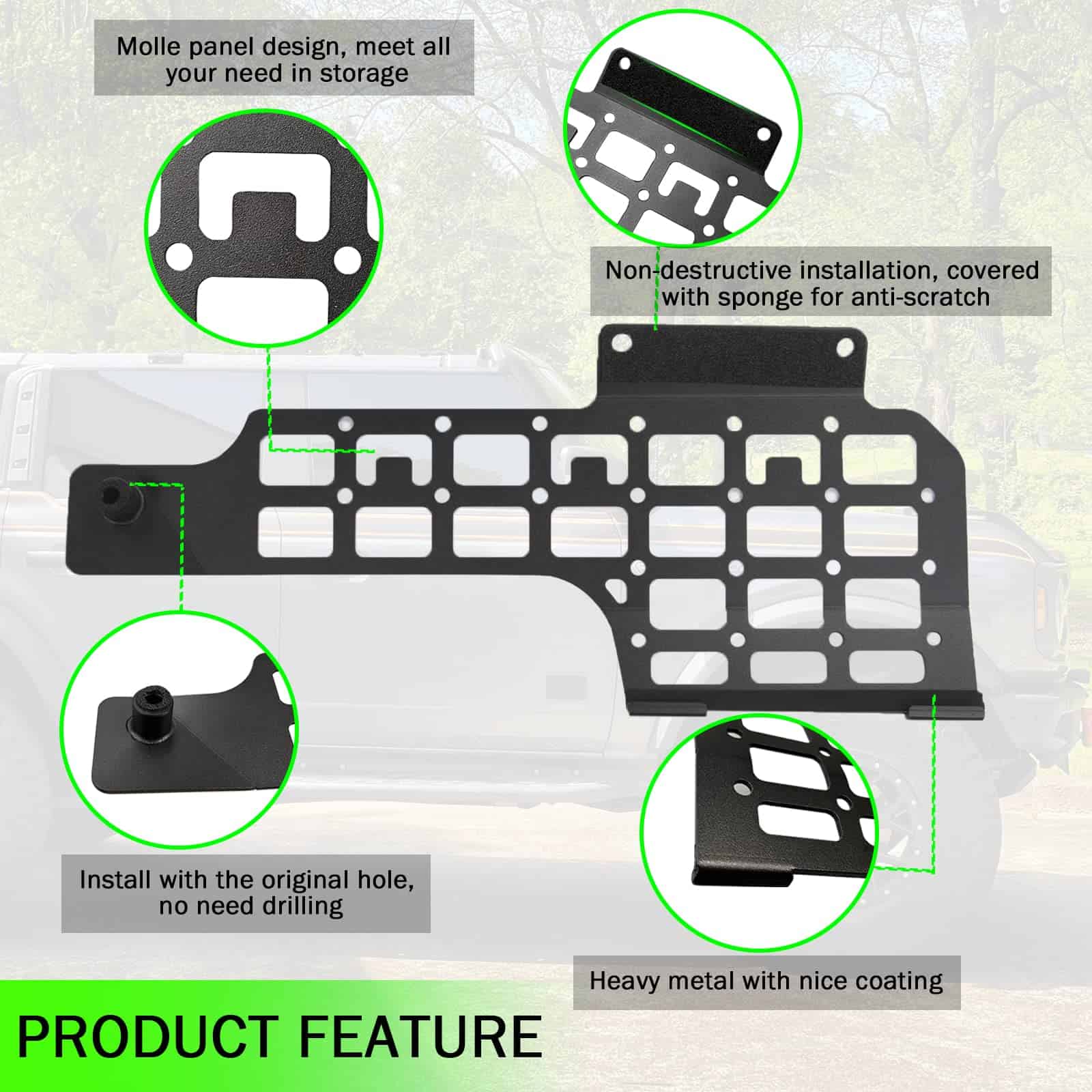 Panel Molle para consola central ANMOSVO para Ford Bronco - - Imagen 6