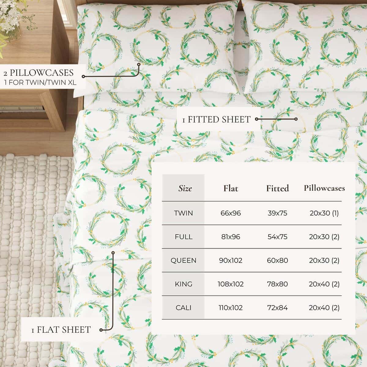 Juego de Sábanas de Franela Navideñas Tamaño King - 100% - Imagen 5