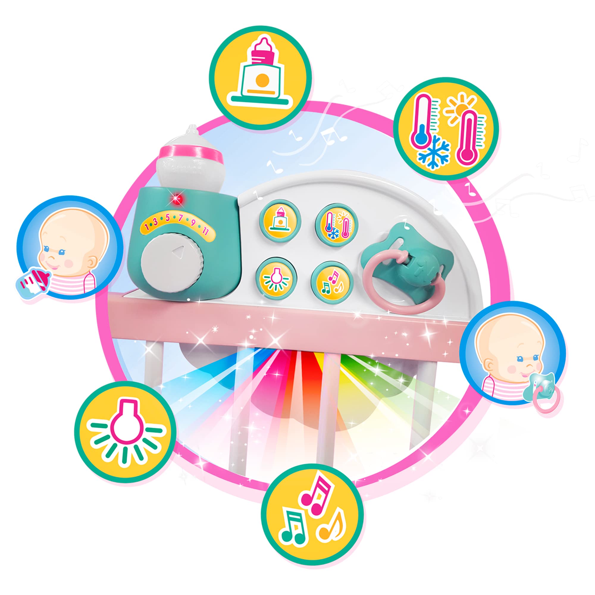 Cuna Nenuco Buenas Noches con Muñeca, Moisés y Accesorios, - Imagen 6