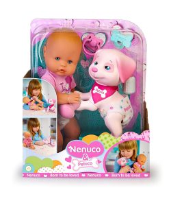 Muñeca Bebé Nenuco & Mascota Petuco con Perrito Compañero,