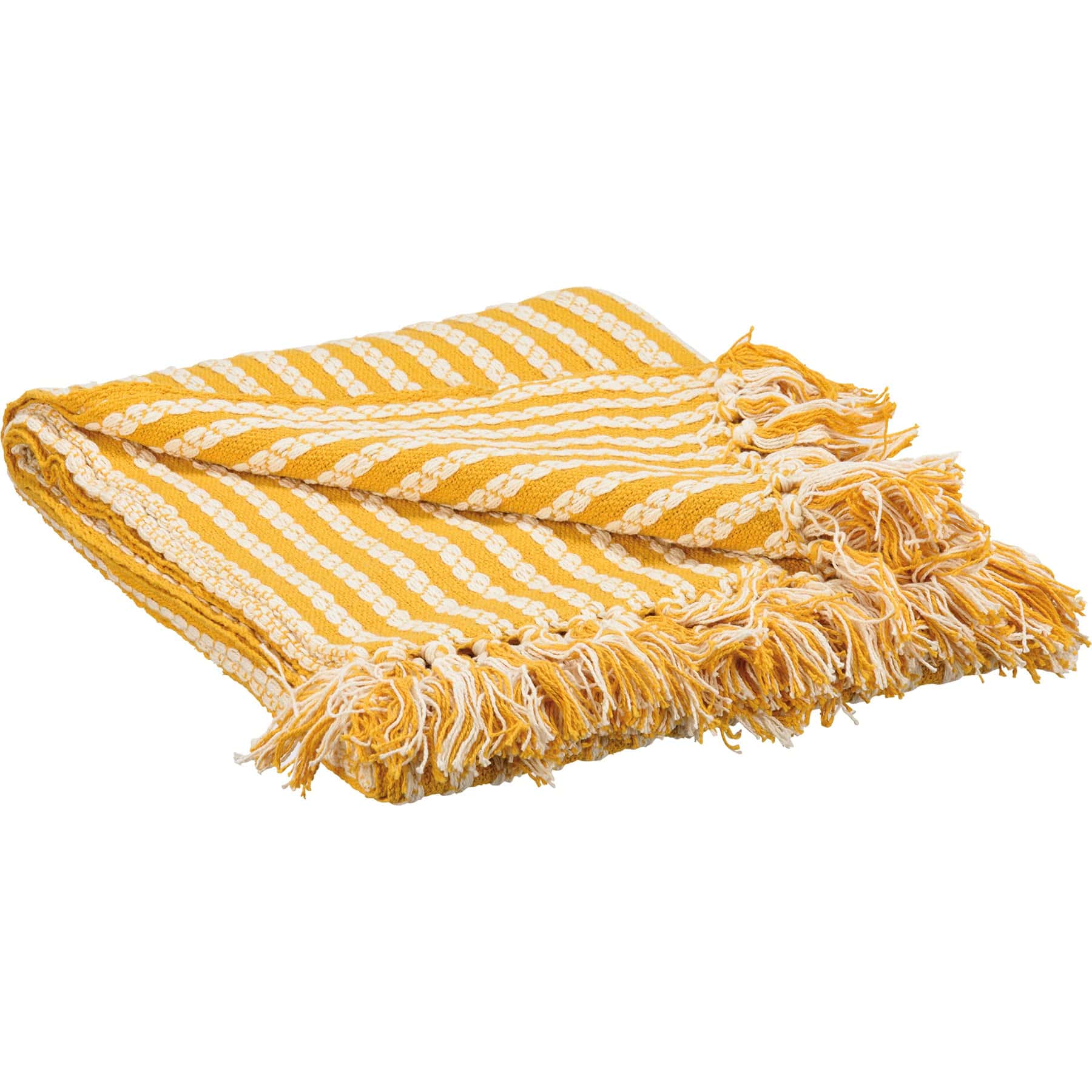 Cobija Decorativa de Rayas Amarillas Primitives by Kathy - Imagen 4