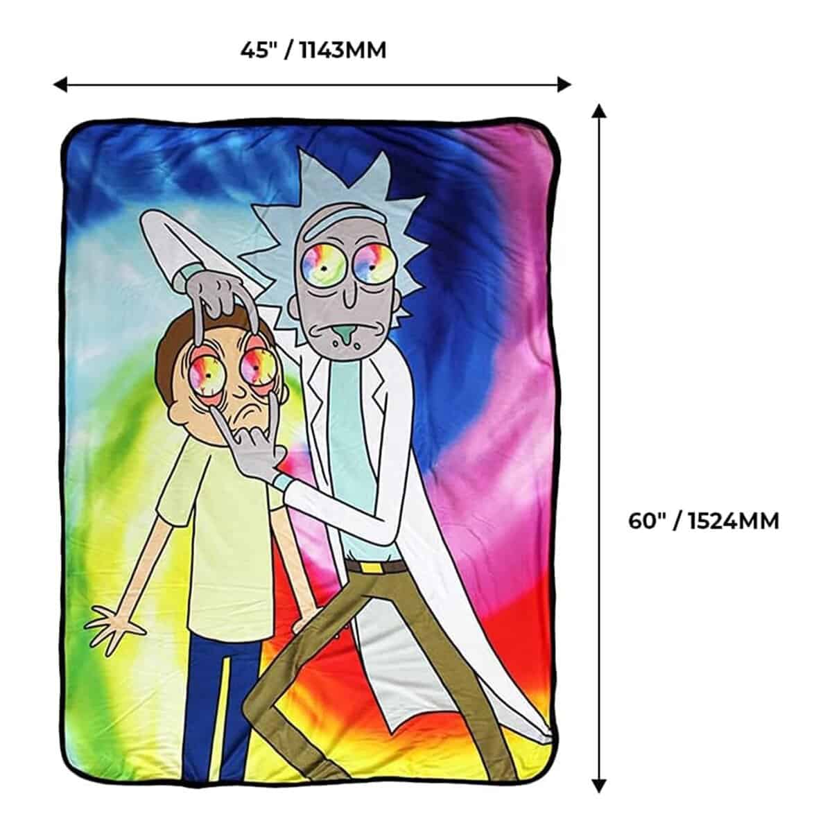 Manta JUST FUNKY Rick and Morty 45 x 60 pulgadas | Rick - Imagen 3