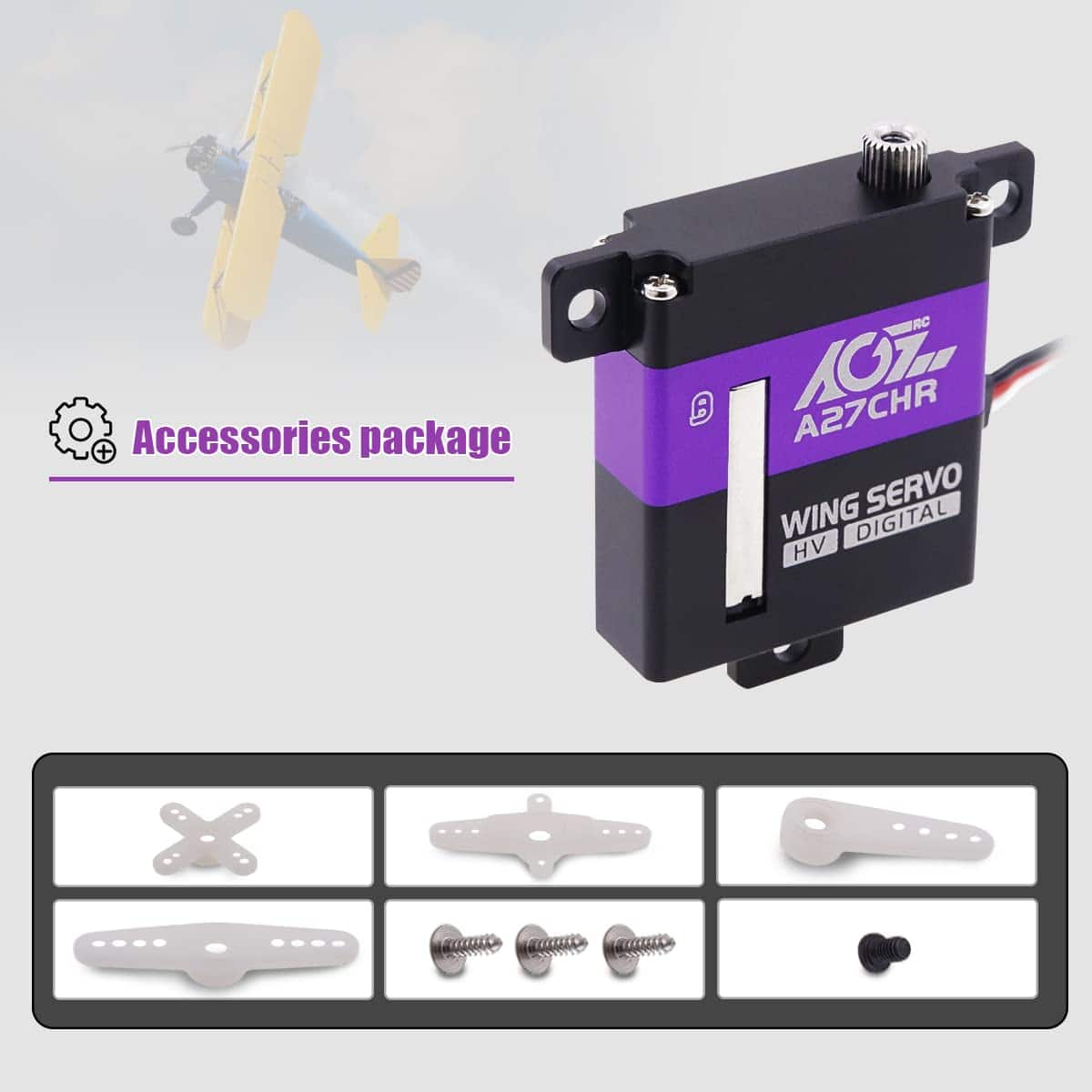 Servo de Ala Digital de Alto Par AGFRC 10.2KG - Digital CNC - Imagen 9