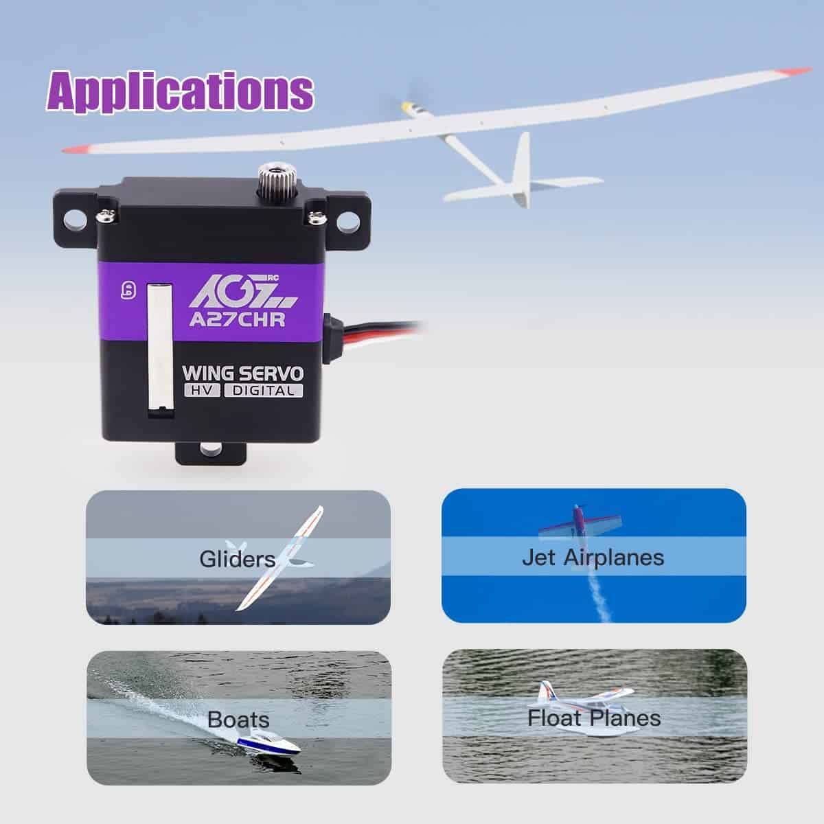 Servo de Ala Digital de Alto Par AGFRC 10.2KG - Digital CNC - Imagen 8