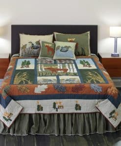 Colcha de lujo Patch Magic con alce para cama king - Juego