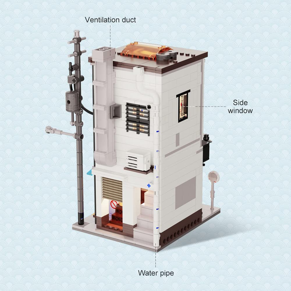 MISINI C66006W Casa de Bollos Japonesa con Juego de Luces, - Imagen 5