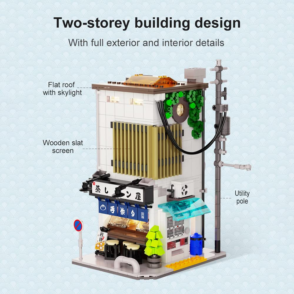 MISINI C66006W Casa de Bollos Japonesa con Juego de Luces, - Imagen 4
