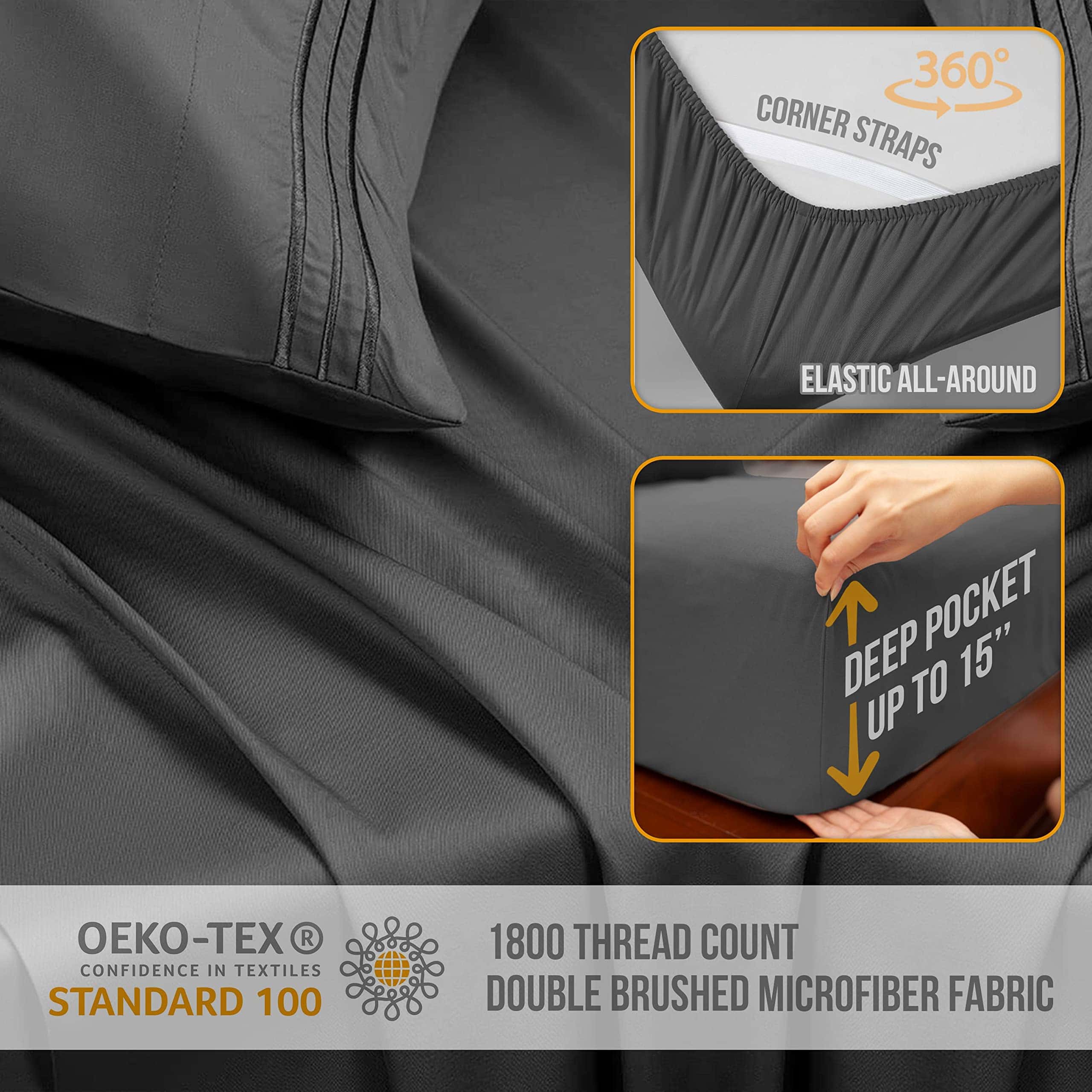 Juego de Sábanas Abeero Home Queen - Sábanas de Hotel de - Imagen 5