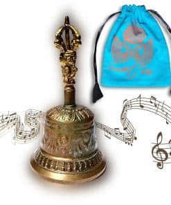 Campana de Mano Sólida y Resistente Vintage con Bolsa,