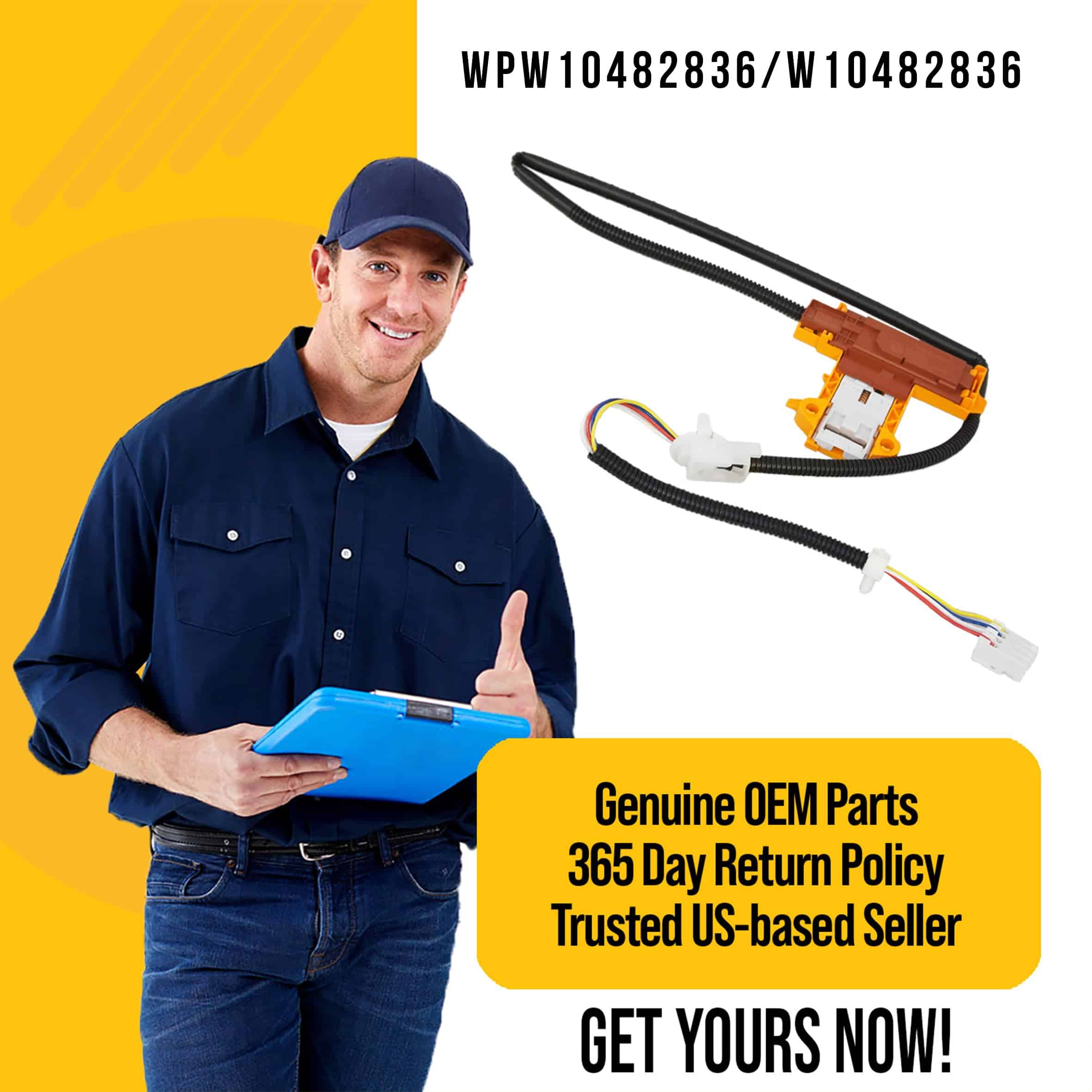 Cerradura de puerta de lavadora WPW10482836 W10482836 - Imagen 7