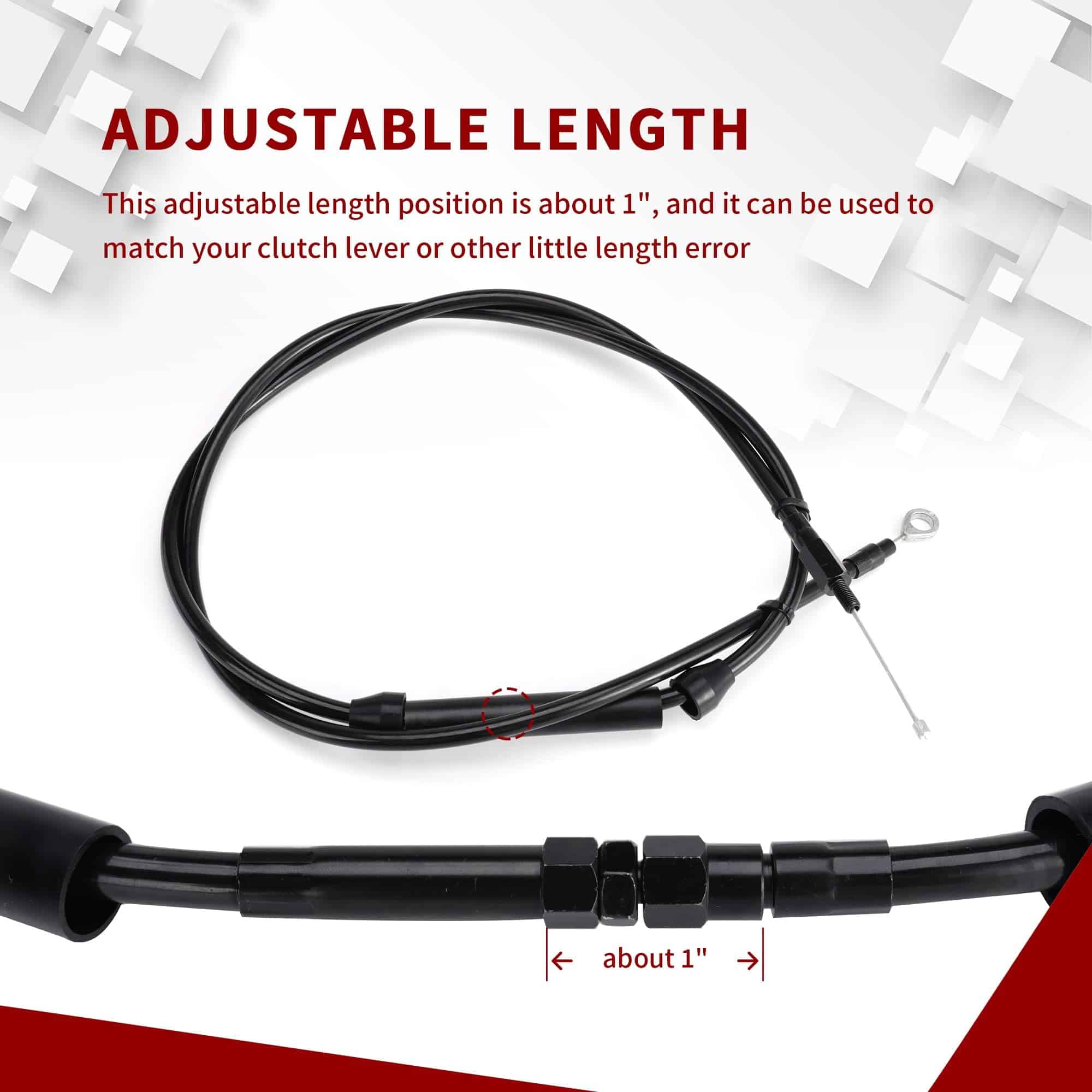 Cable de Embrague Extendido Negro +2" TIGERSGATE Compatible - Imagen 6