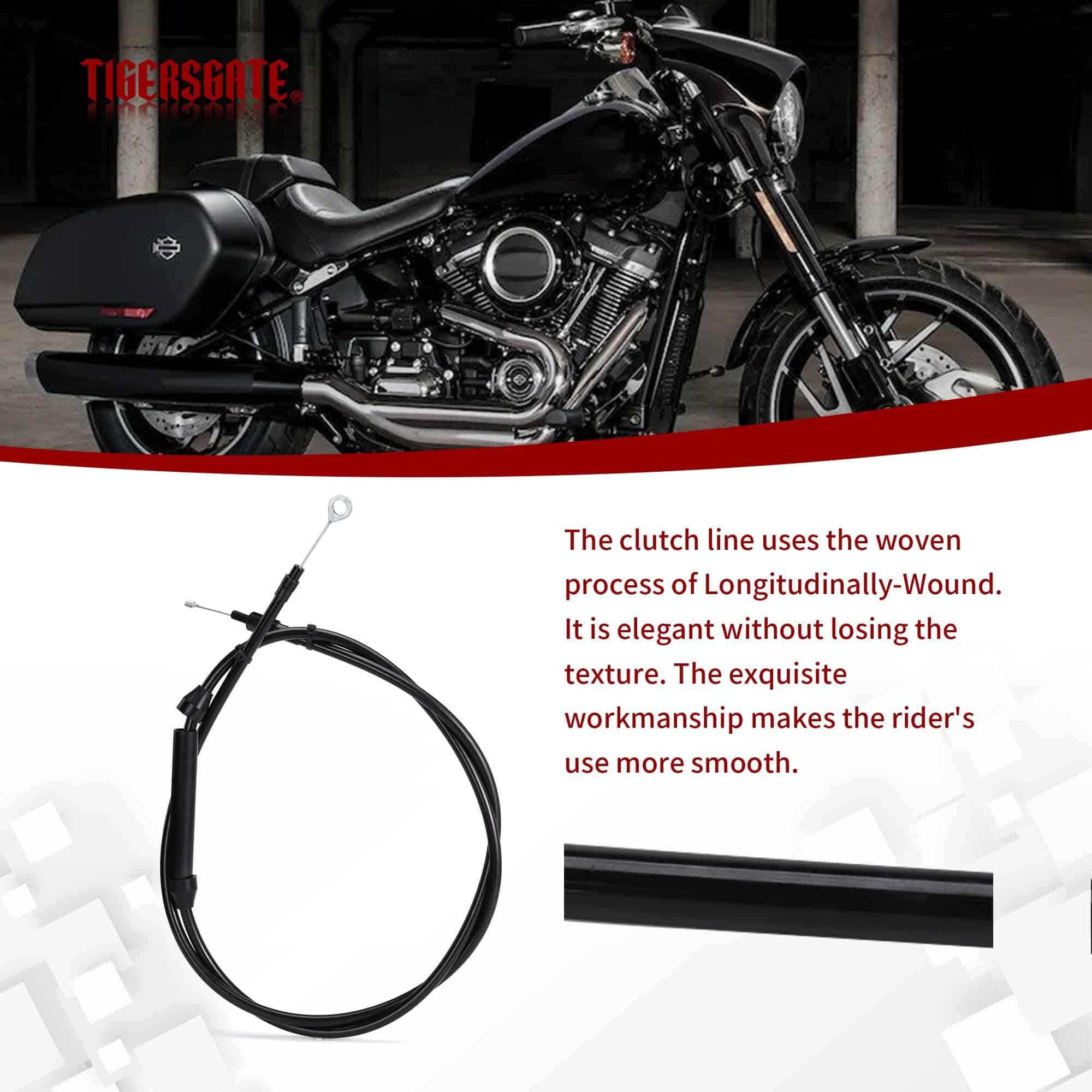 Cable de Embrague Extendido Negro +2" TIGERSGATE Compatible - Imagen 5