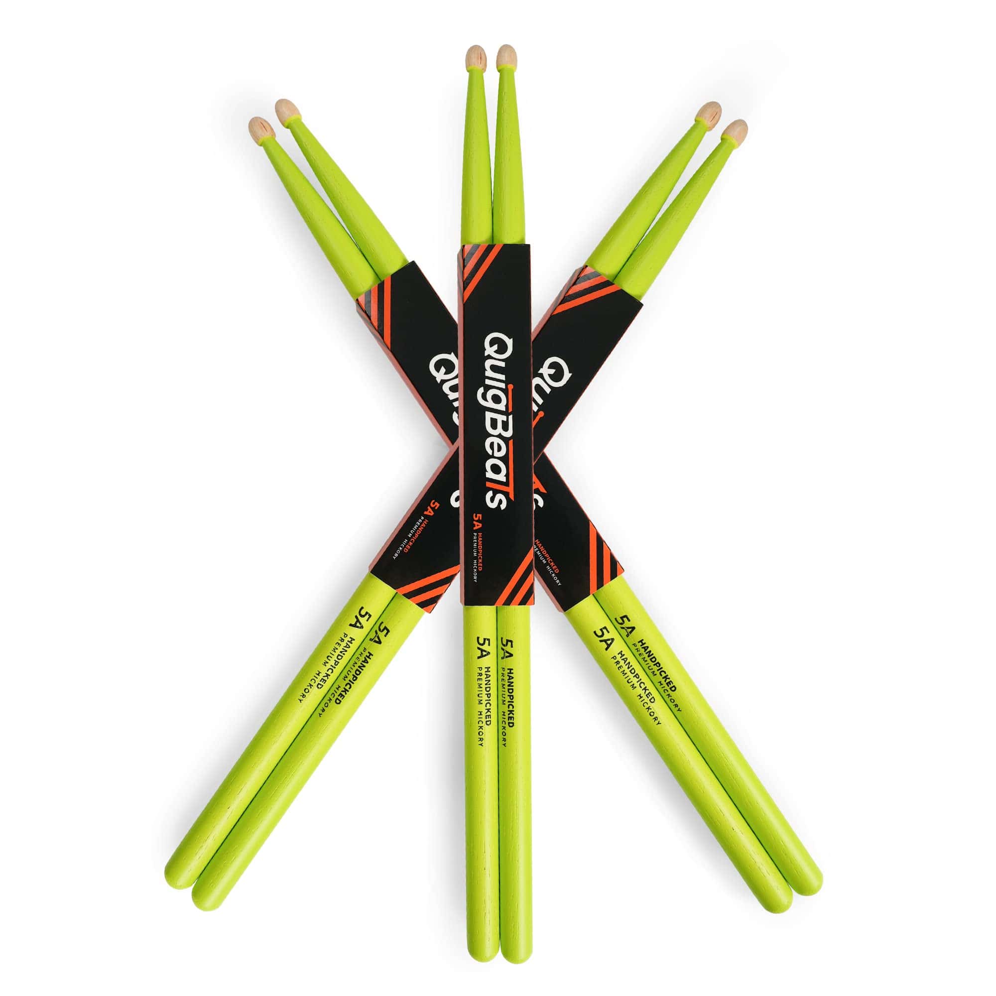 Baquetas QuigBeats, Hickory 5A, Baquetas -s - Verde